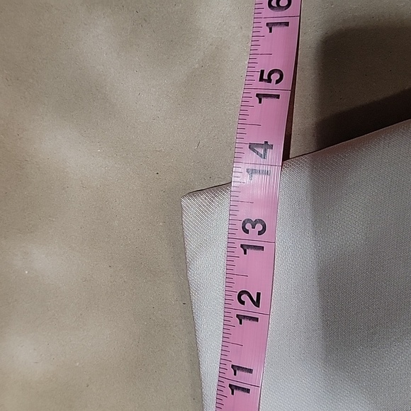 Express Size 4 Bone Colored High Waisted Satin Front Slit Midi Slip Skirt - Picture 11 of 16